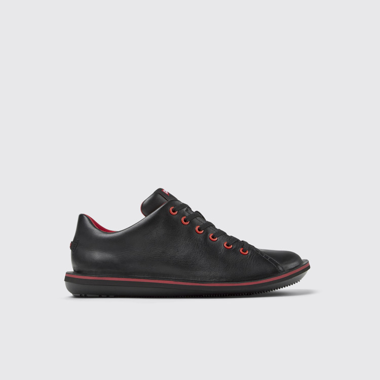 Side view of Beetle Black Leather Shoe for Men