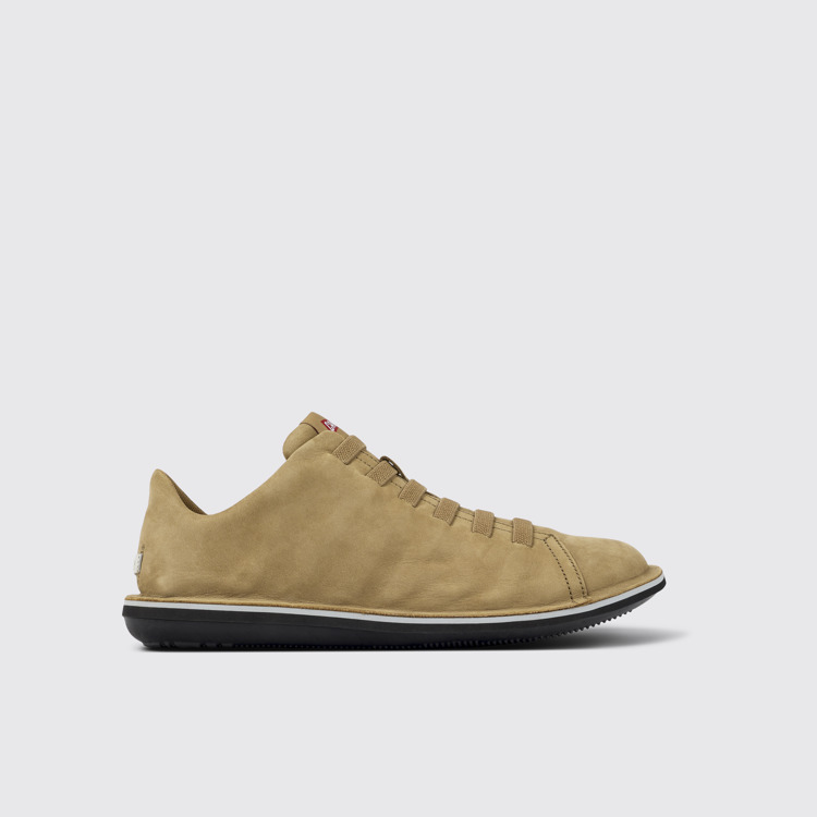 Side view of Beetle Brown Nubuck Low Sneaker for Men