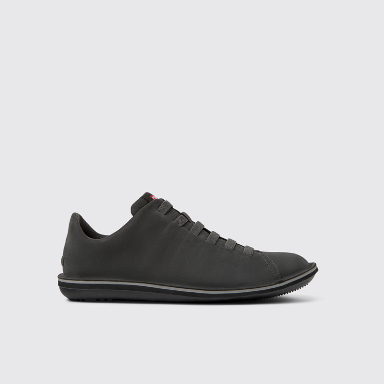 Side view of Beetle Gray Nubuck Shoes for Men.