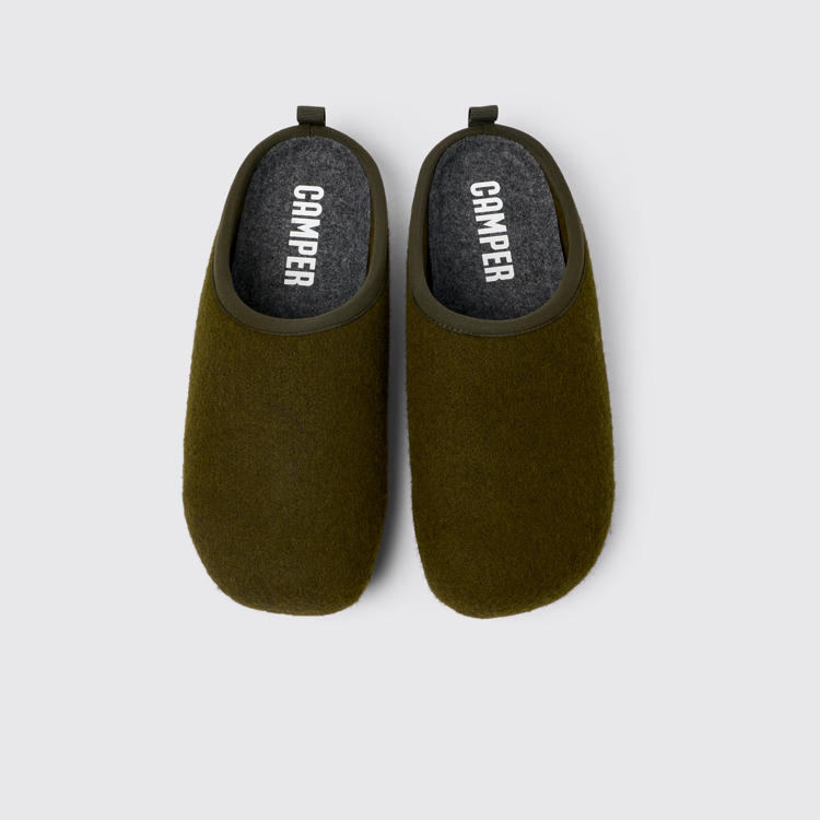 Overhead view of Wabi Green Slippers for Men