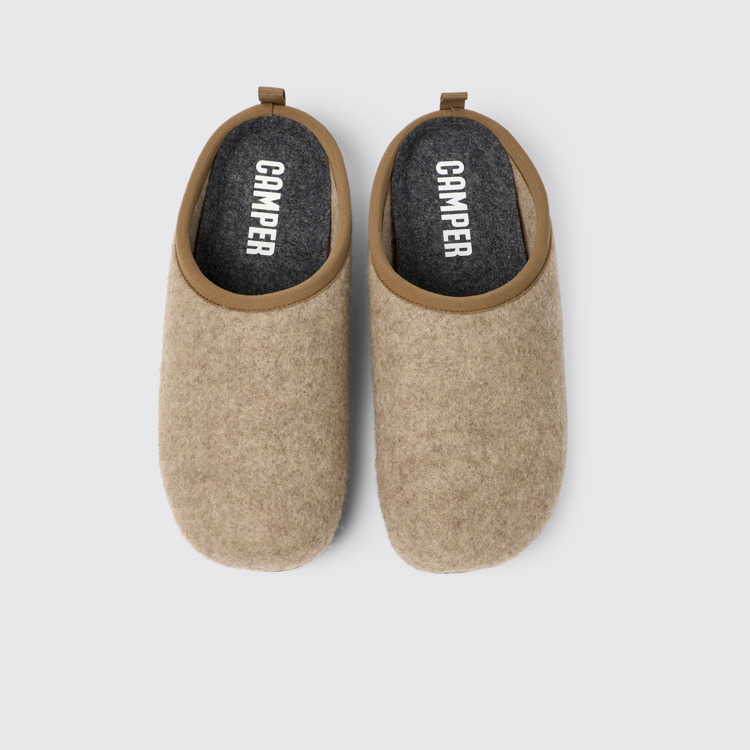 Overhead view of Wabi Brown Slippers for Men