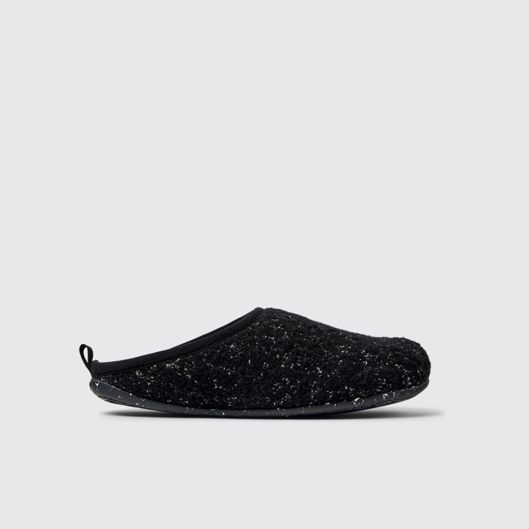 Side view of Wabi Black and white Slippers for Men