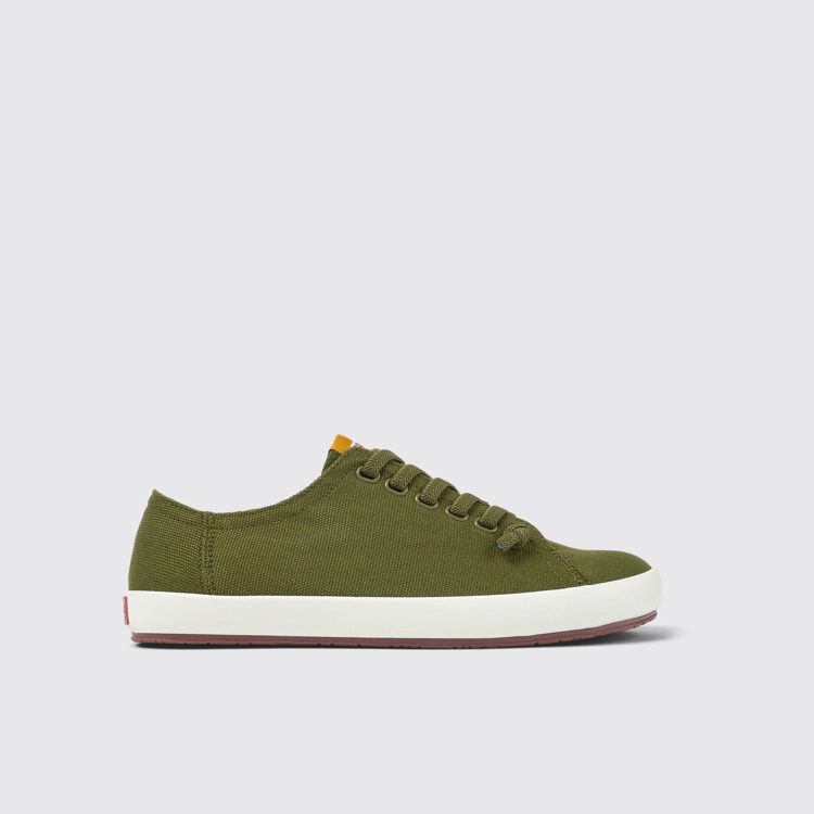 Side view of Peu Rambla Green Textile Sneaker for Men