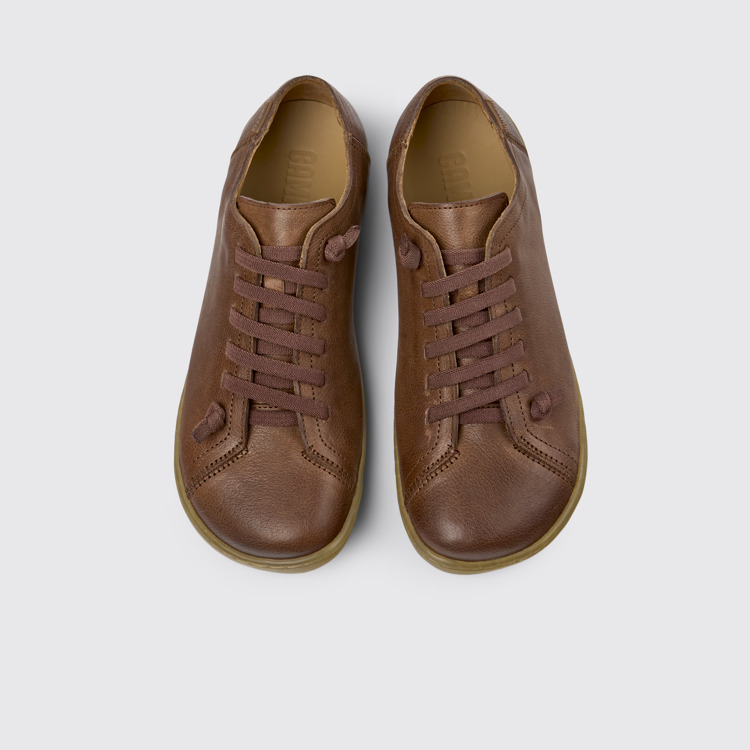 Overhead view of Peu Brown Leather Shoes for Women