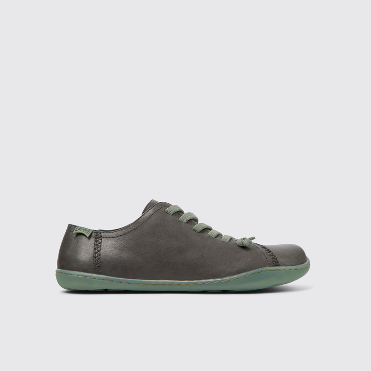 Side view of Peu Gray leather shoes for women