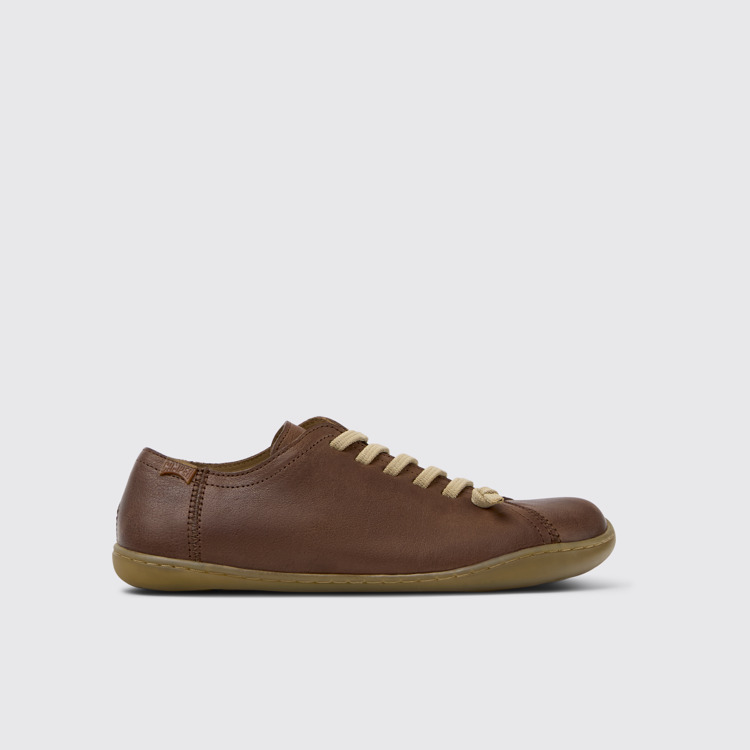 Side view of Peu Brown Leather Shoes for Women.