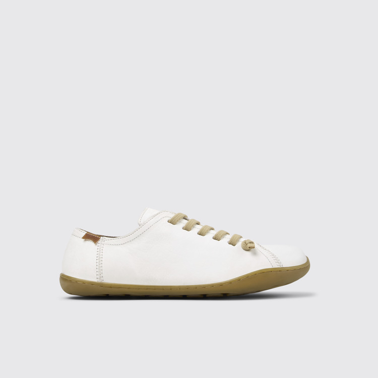 Side view of Peu White Leather Shoes for Women