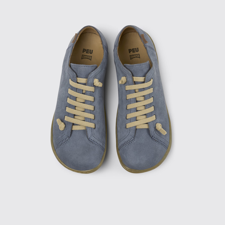 Overhead view of Peu Blue Nubuck Shoes for Women