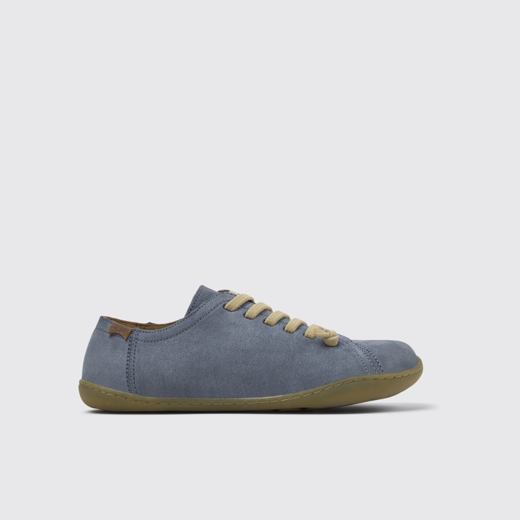 Side view of Peu Blue Nubuck Shoes for Women