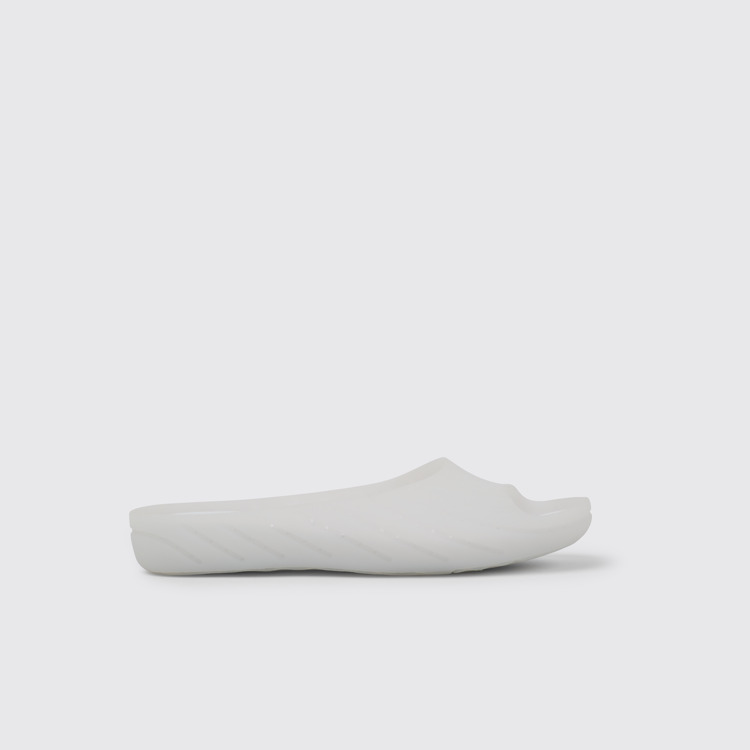 Side view of Wabi White monomaterial sandals for women