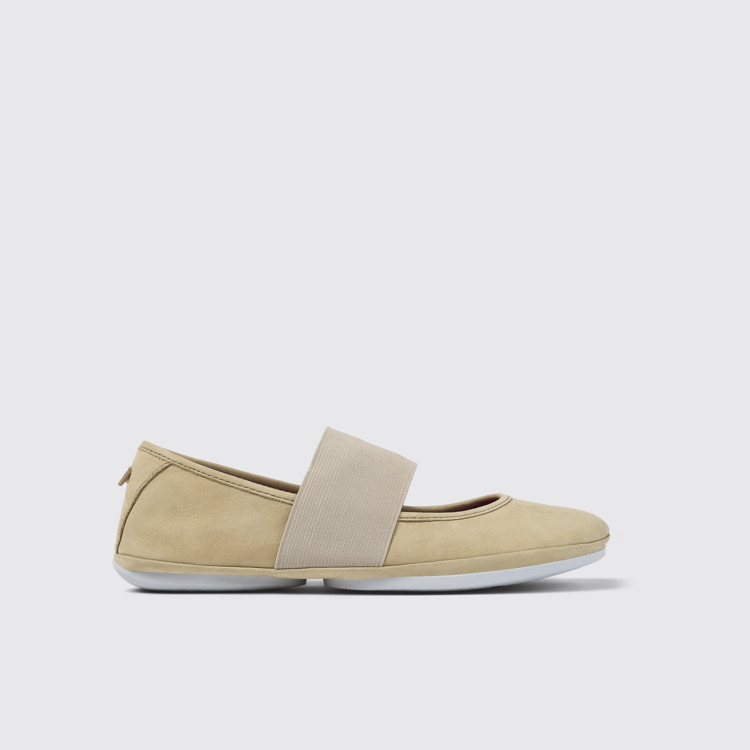 Side view of Right Beige Nubuck Mary Jane for Women