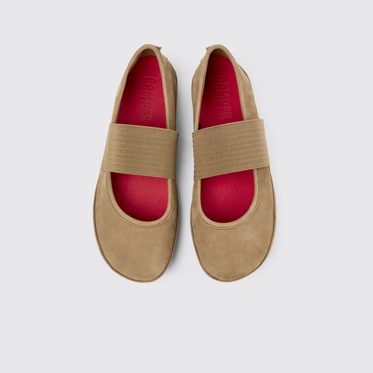 Overhead view of Right Brown Nubuck Mary Jane for Women