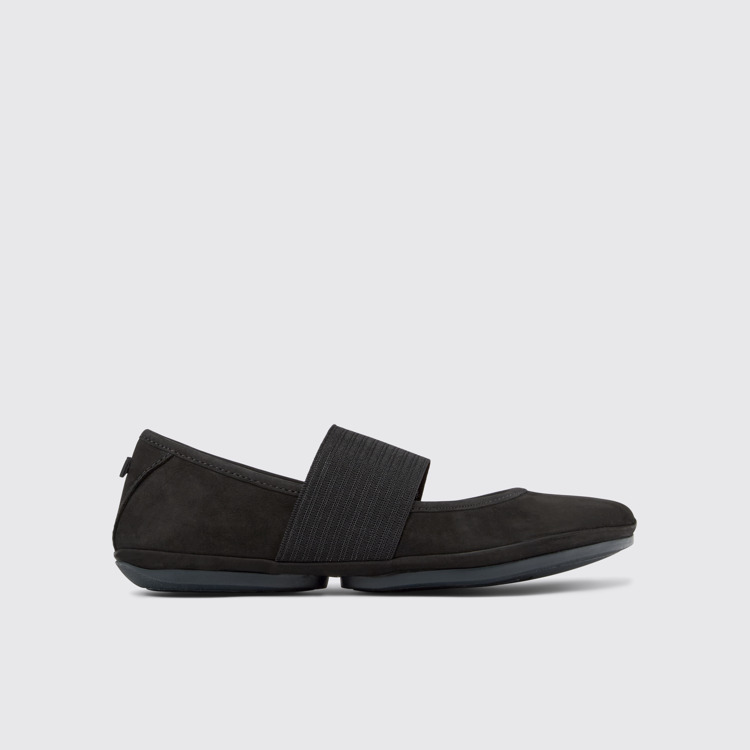 Side view of Right Black Nubuck Mary Jane for Women