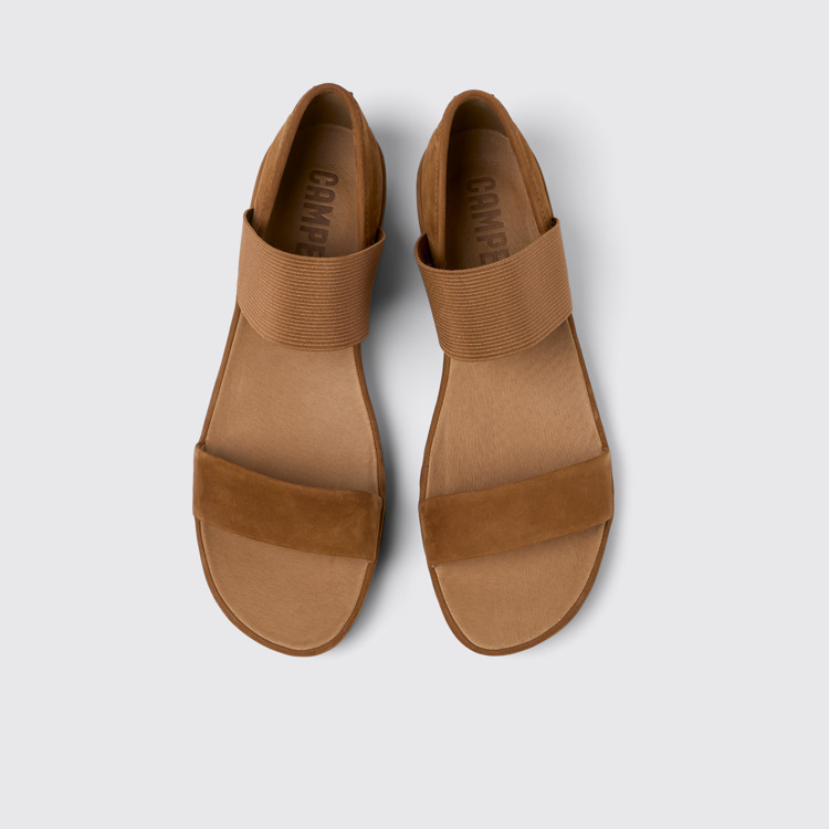 Right Sandales en nubuck marron pour femme.