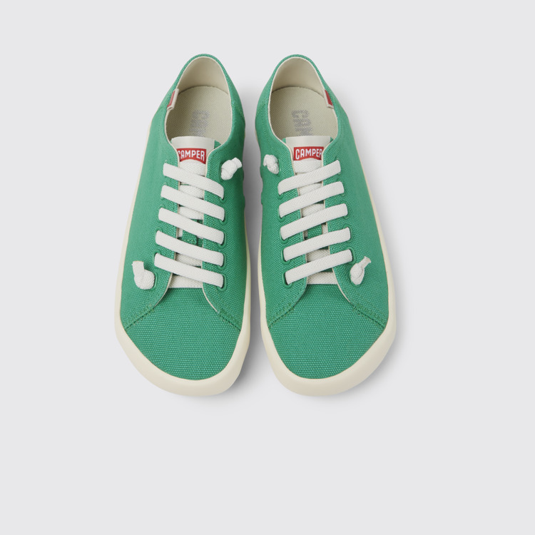 Overhead view of Peu Rambla Green recycled cotton sneakers for women