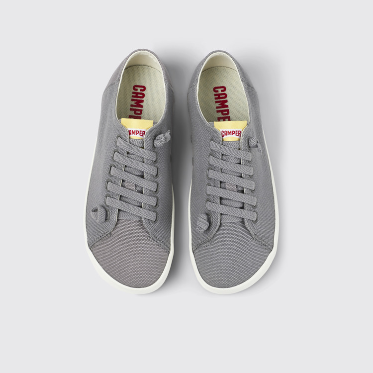 Overhead view of Peu Rambla Gray Textile Sneaker for Women