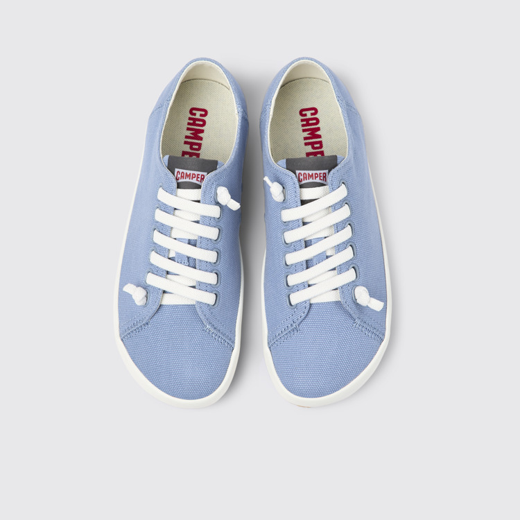 Overhead view of Peu Rambla Blue Textile Sneaker for Women