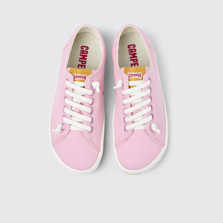 Overhead view of Peu Rambla Pink Textile Sneaker for Women