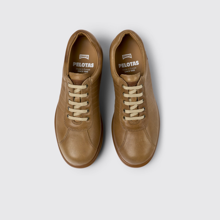 Overhead view of Pelotas Brown Leather Shoe for Women