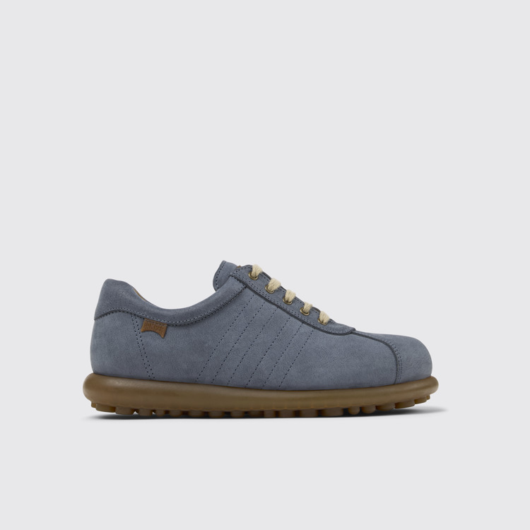 Side view of Pelotas Blue Nubuck Shoe for Women