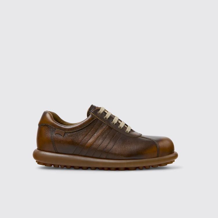 Side view of Pelotas Brown Leather Women's Shoe.