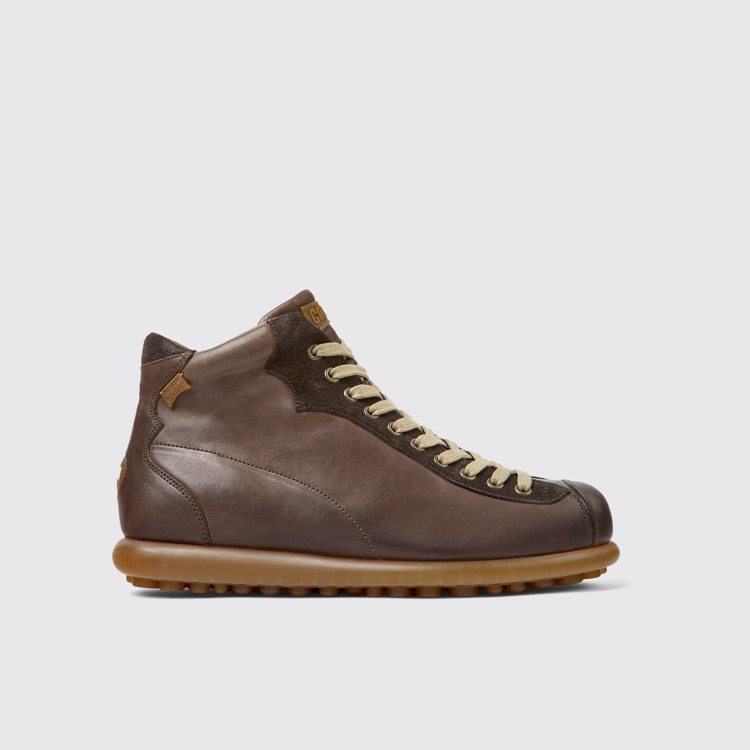 Side view of Pelotas Dark brown vegetable tanned leather shoes