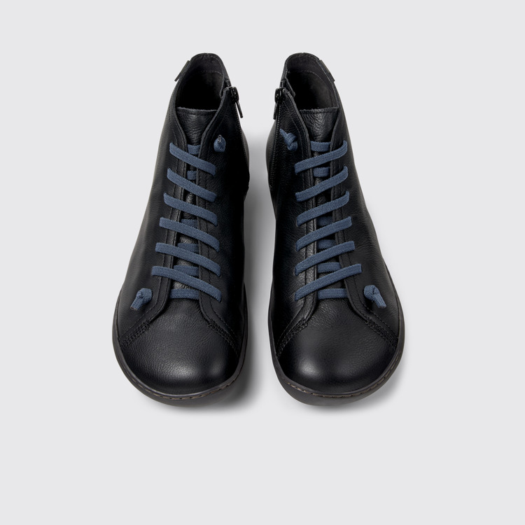 Peu Bottines en cuir noir pour homme