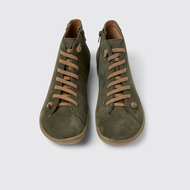 Overhead view of Peu Green nubuck ankle boots for men