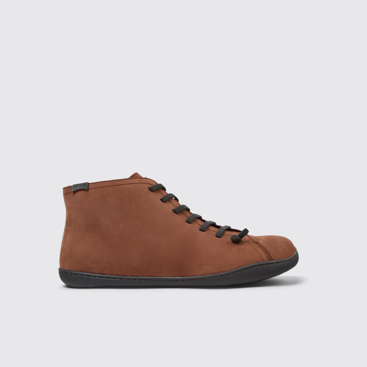 Side view of Peu Red nubuck ankle boots for men