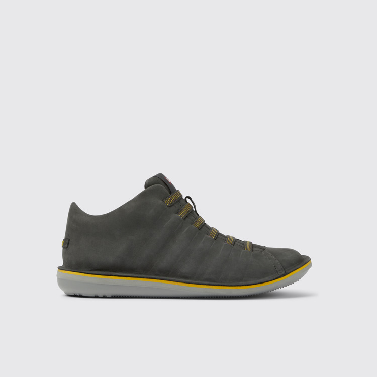 Side view of Beetle Dark gray nubuck ankle boots for men