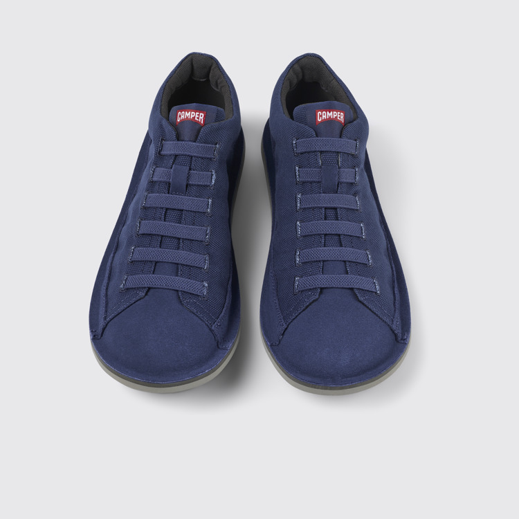 Beetle Baskets montantes bleues en textile et nubuck pour homme