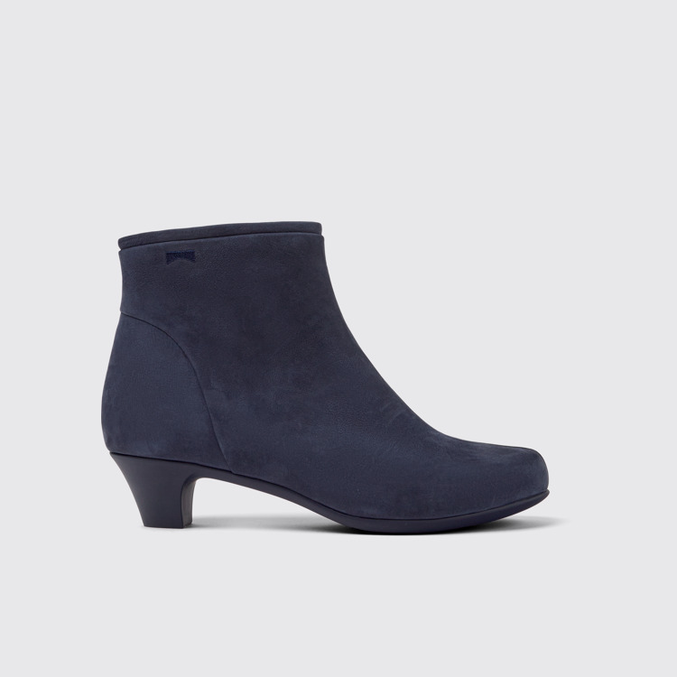 Side view of Helena Blue Ankle Boots for Women