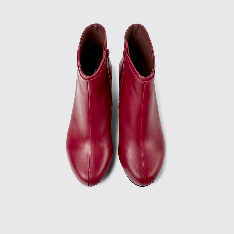 Overhead view of Helena Red Ankle Boots for Women