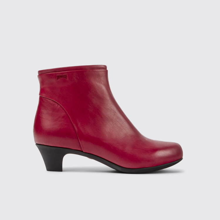 Side view of Helena Red Ankle Boots for Women