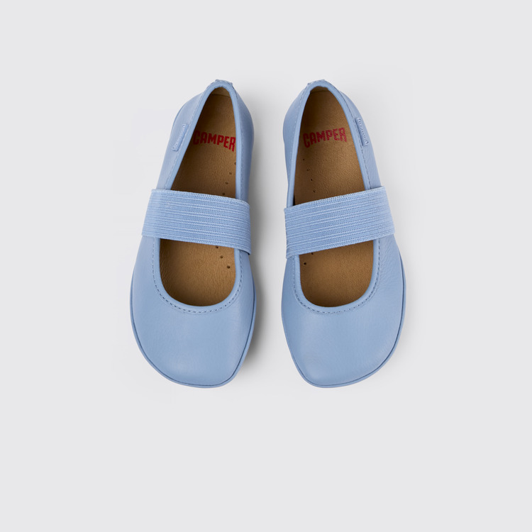 Right Ballerines en cuir bleu