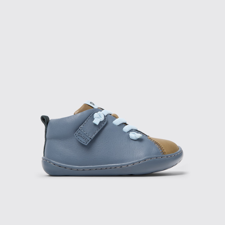 Side view of Twins Multicolor leather shoes for kids