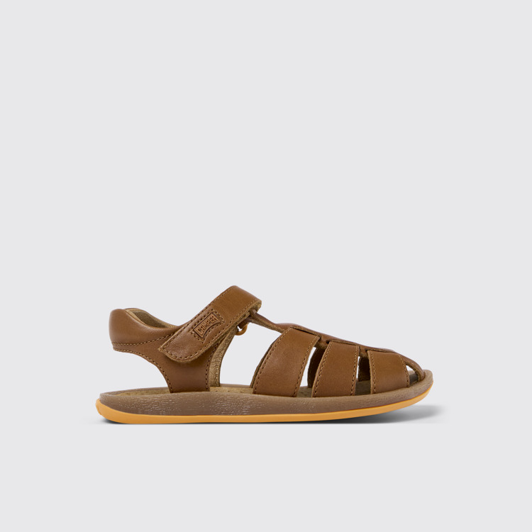 Side view of Bicho Brown Leather Sandal