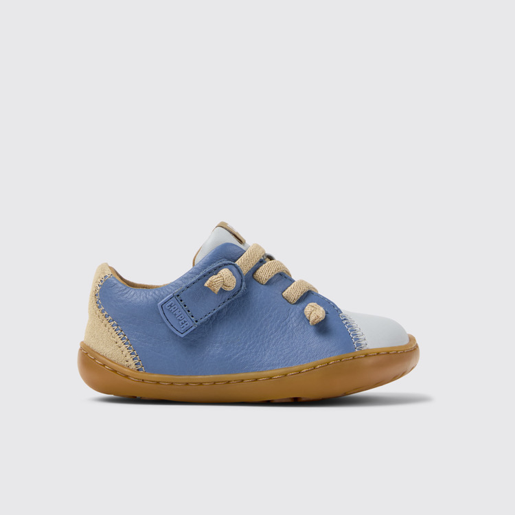 Side view of Twins Multicolor Nubuck and Leather Shoes for Kids.