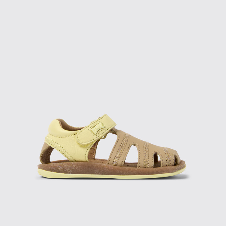 Side view of Twins Multicolor Leather Closed Sandal for Kids.