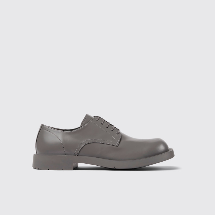 Side view of MIL 1978 Gray leather shoes