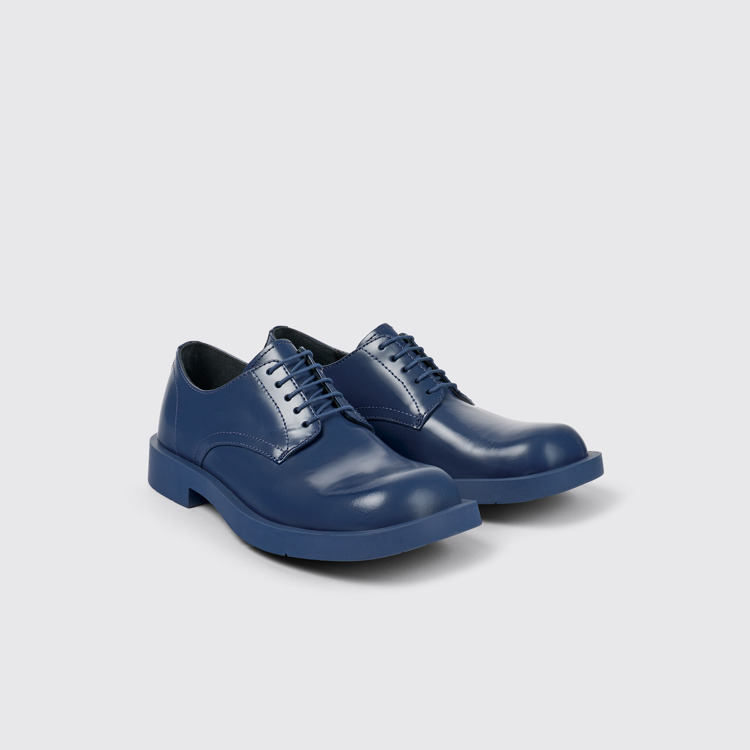 MIL 1978 Chaussures Blucher en cuir bleu