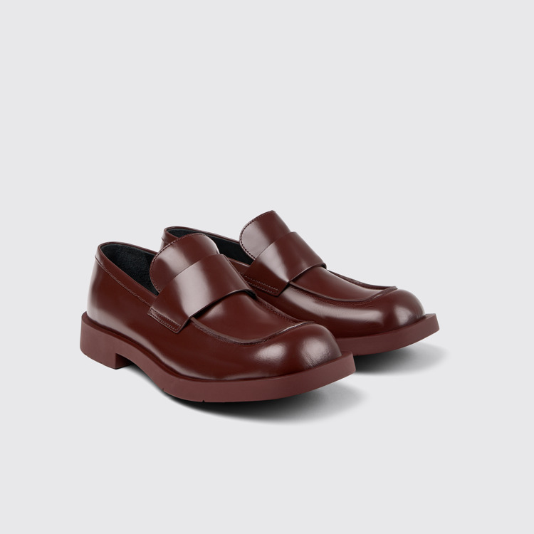 Front view of MIL 1978 Burgundy Leather Loafers