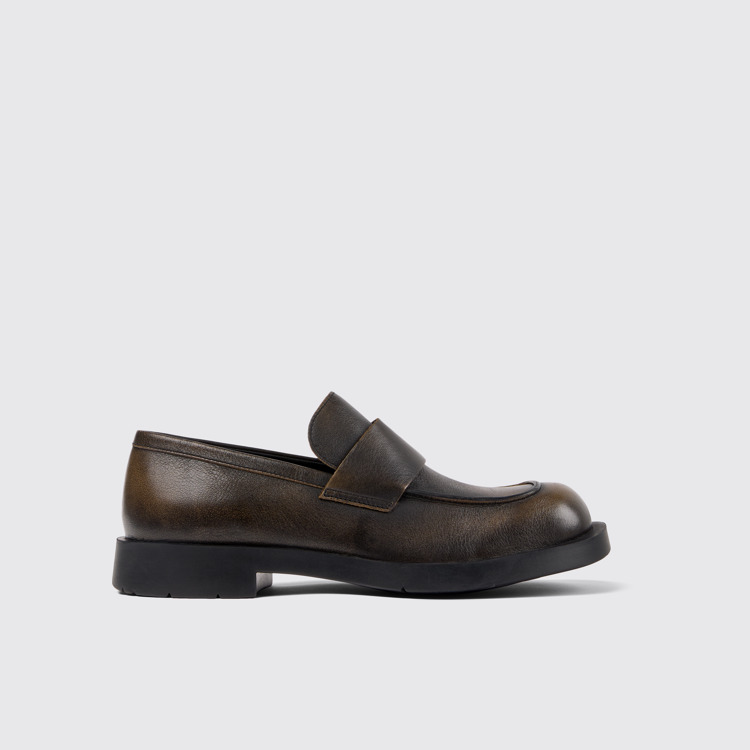 Side view of MIL 1978 Three-Toned Brushed Leather Loafers