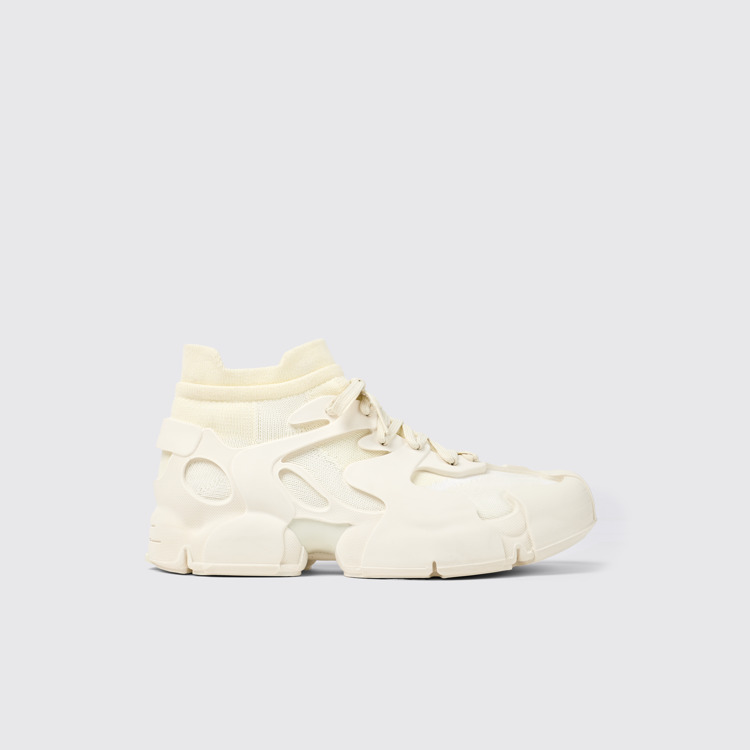 Side view of Tossu White Caged Sneakers