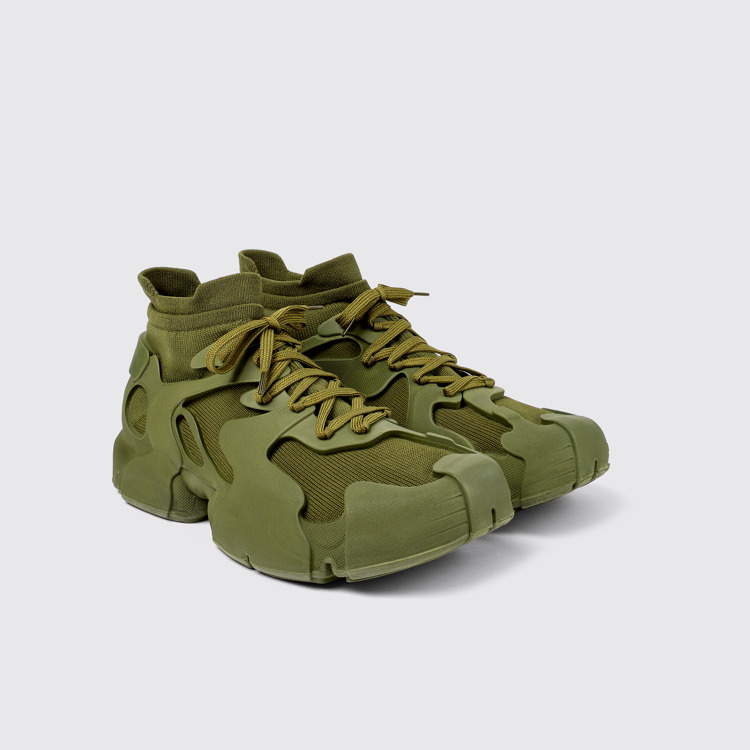 Front view of Tossu Green Synthetic Sneaker