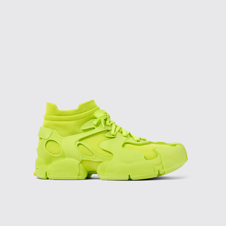 Side view of Tossu Green Synthetic Sneaker