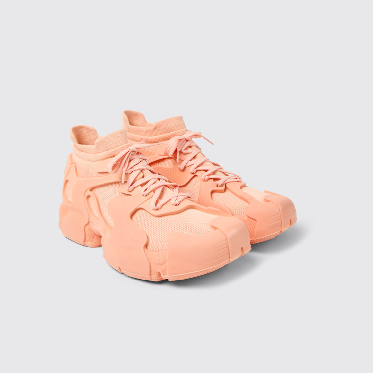 Front view of Tossu Pink Caged Sneakers