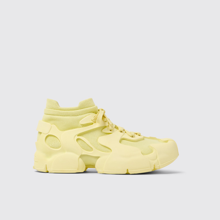 Side view of Tossu Yellow Caged Sneakers