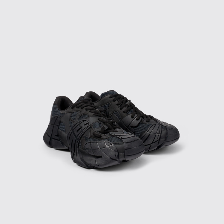 Front view of Tormenta Black Textile Sneakers