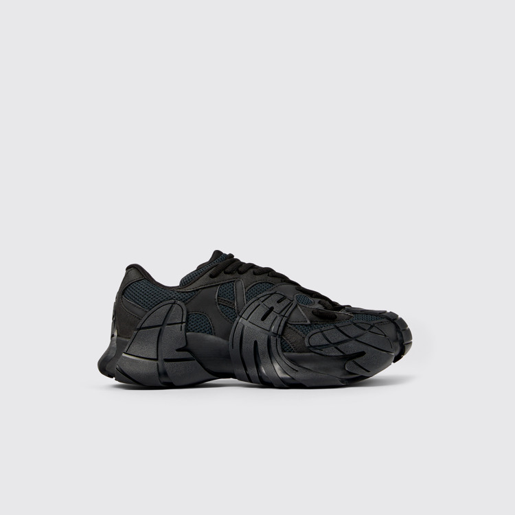 Side view of Tormenta Black Textile Sneakers